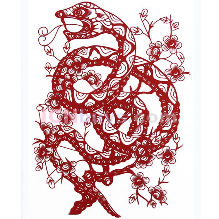 Paper Cutting Chinese Zodiac Snake deep